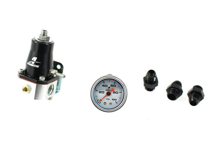 Aeromotive Regulator Presiune Combustibil EFI 1000HP AN6 Argintiu + Manometru — AM-13130