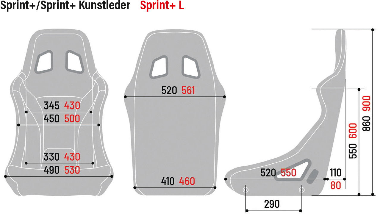 Sparco Sprint+ - dimensiuni si masuri tehnice
