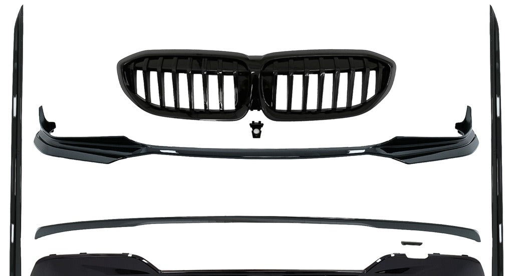 BMW 3 Series G20 Body Kit Extensions (2018-2022) — Competition M340i Look, Black Tips