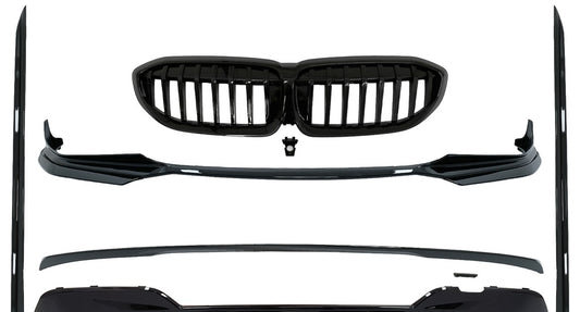 BMW 3 Series G20 Body Kit Extensions (2018-2022) — Competition M340i Look, Black Tips