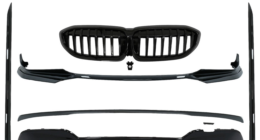 BMW 3 Series G20 Body Kit Extensions (2018-2022) — M340i Look, Black Graphite Tips