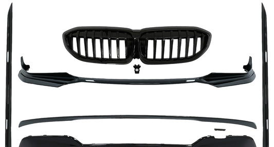 BMW 3 Series G20 Body Kit Extensions (2018-2022) — M340i Look, Black Graphite Tips