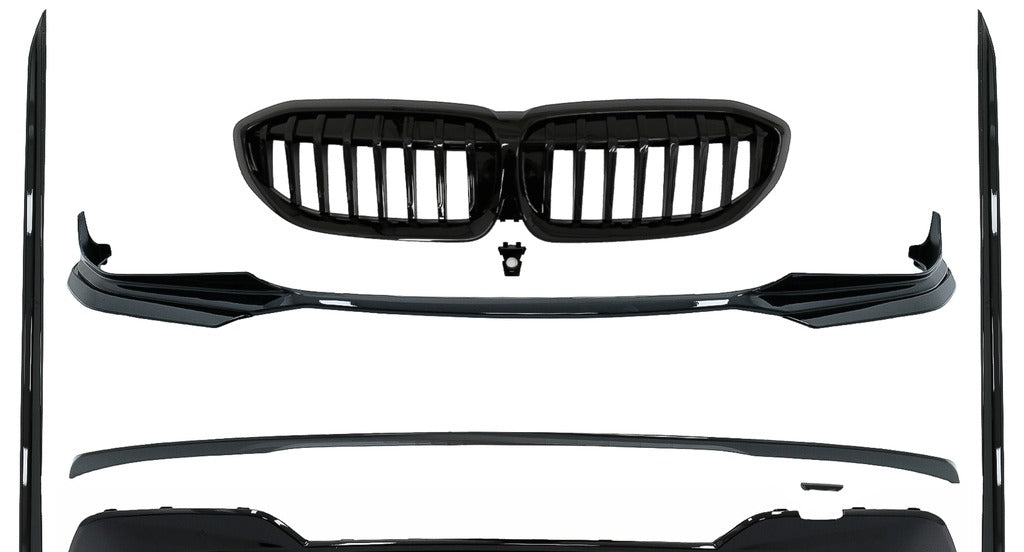 BMW 3 Series G20 Body Kit Extensions (2018-2022) — M340i Look, Silver Chrome Tips