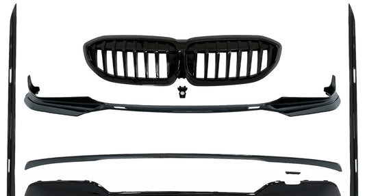 BMW 3 Series G20 Body Kit Extensions (2018-2022) — M340i Look, Silver Chrome Tips