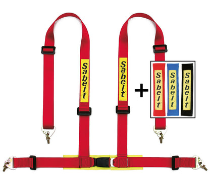 Sabelt Sportgurt ECE centura sport 4 puncte rosie - vedere frontala