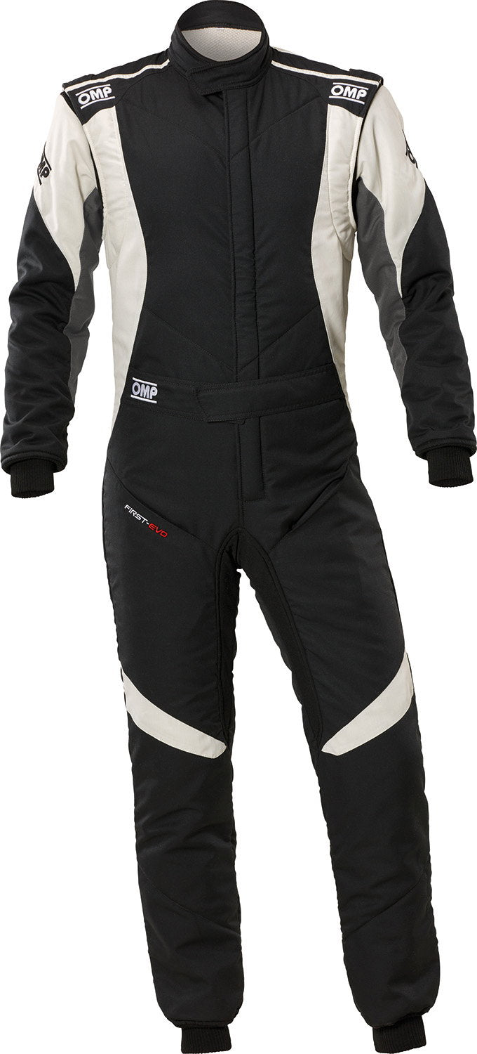OMP Combinezon Motorsport First EVO (2024) FIA 8856-2018 — Negru/Alb