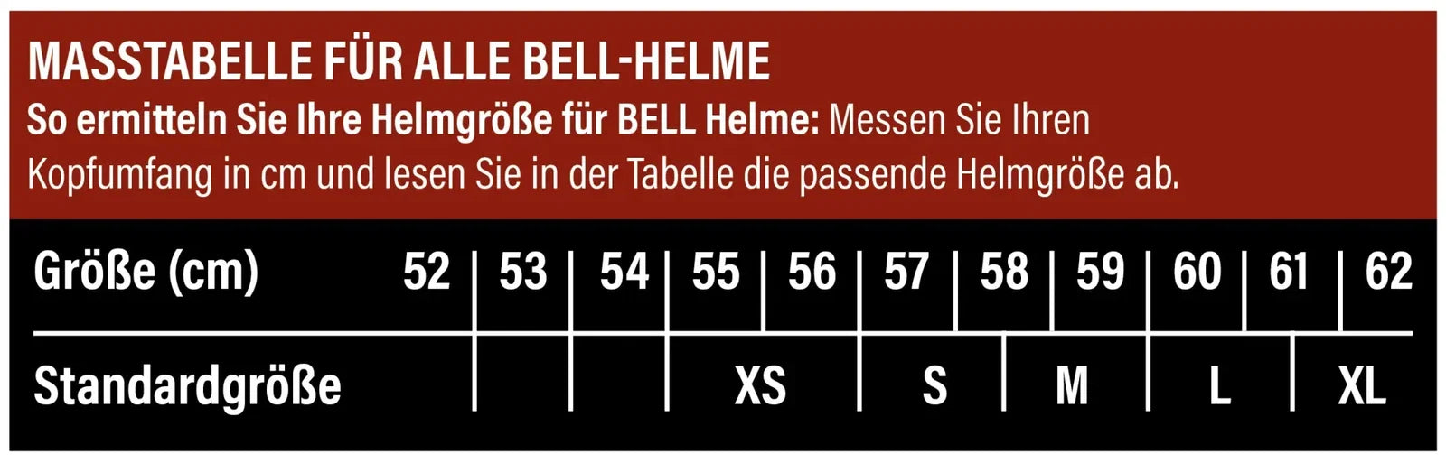 BELL GP3 Sport - tabel marimi