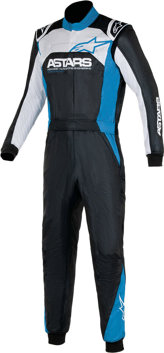 Alpinestars Combinezon Motorsport Atom Graph 4 FIA — Negru/Argintiu/Albastru