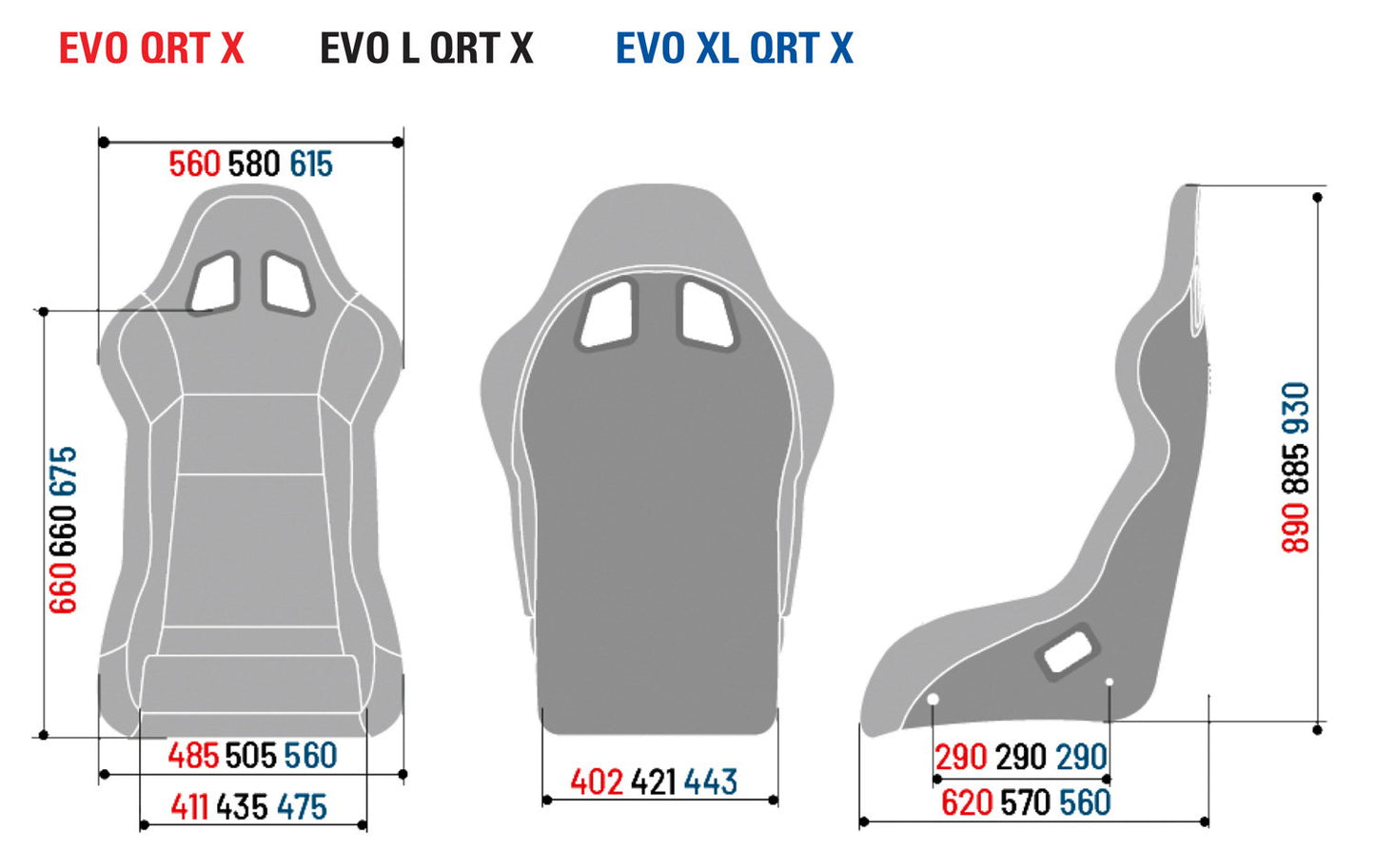 Sparco EVO XL QRT X - dimensiuni tehnice